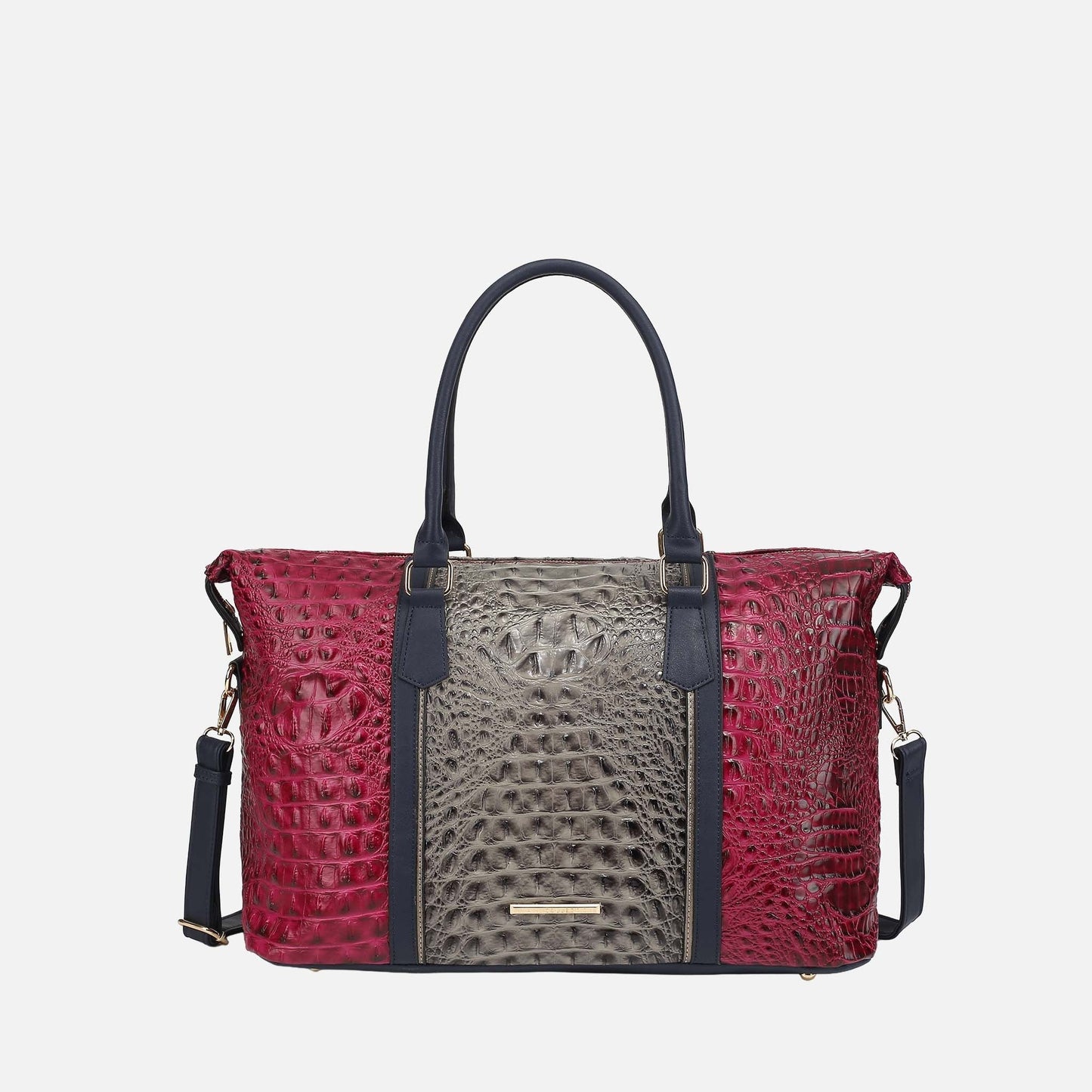 Mkf Collection by Mia K. - Raven Croc Embossed Duffel Bag view 12 - Mkf Collection Bags