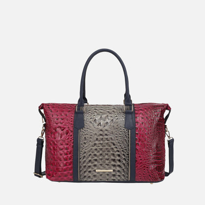 Mkf Collection by Mia K. - Raven Croc Embossed Duffel Bag view 12 - Mkf Collection Bags