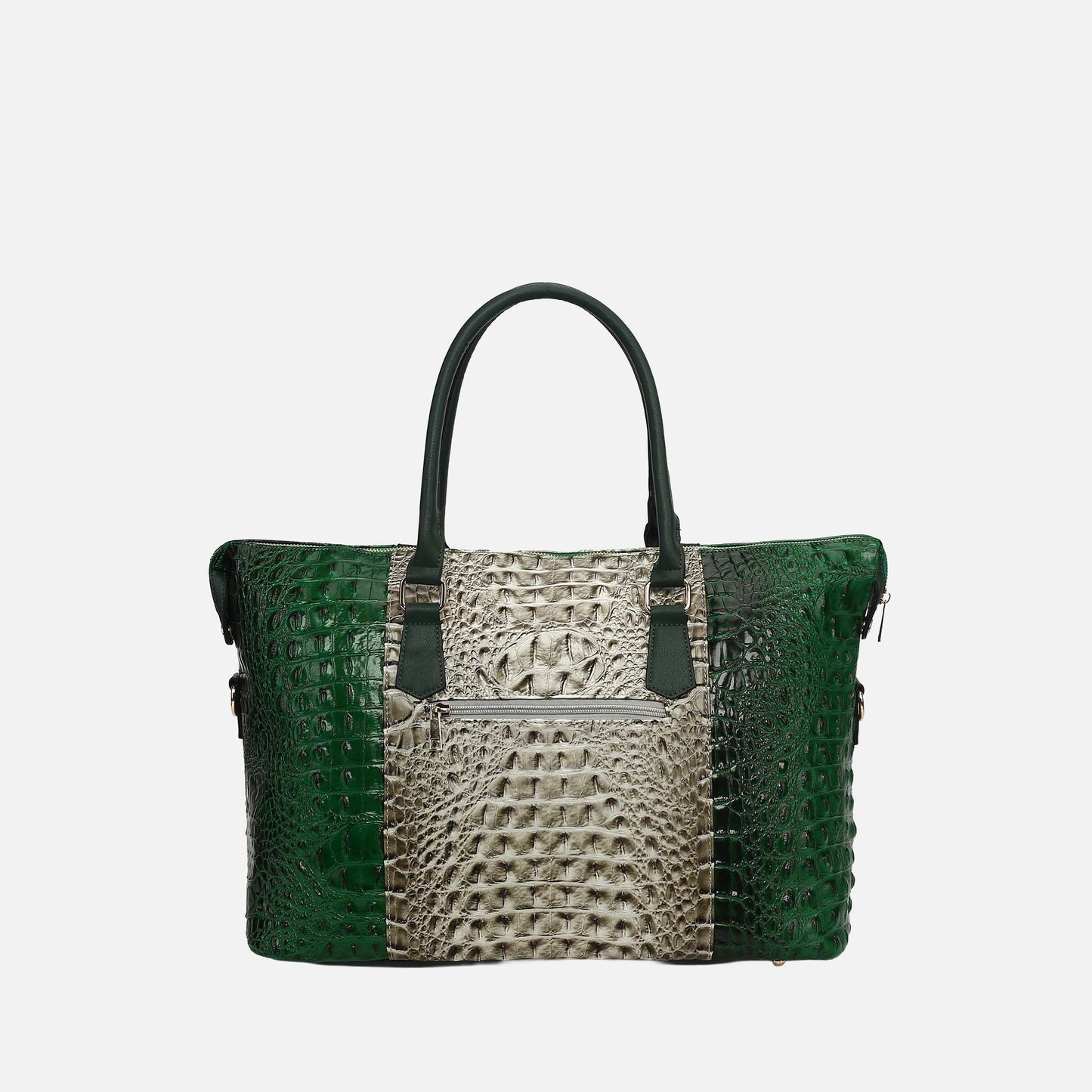 Mkf Collection by Mia K. - Raven Croc Embossed Duffel Bag in Croco Cognac view 3 - Mkf Collection Bags