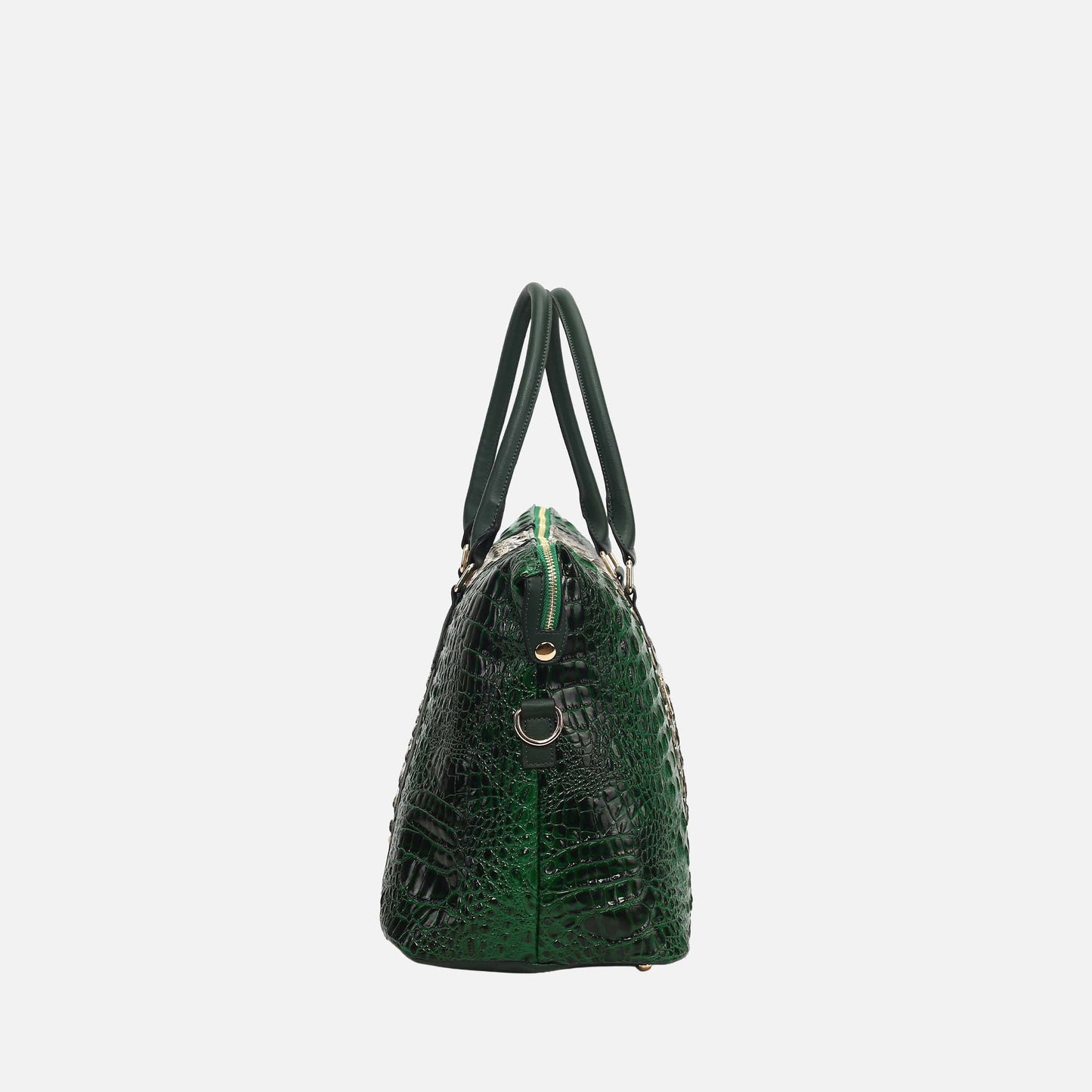 Mkf Collection by Mia K. - Raven Croc Embossed Duffel Bag in Croco Charcoal view 4 - Mkf Collection Bags