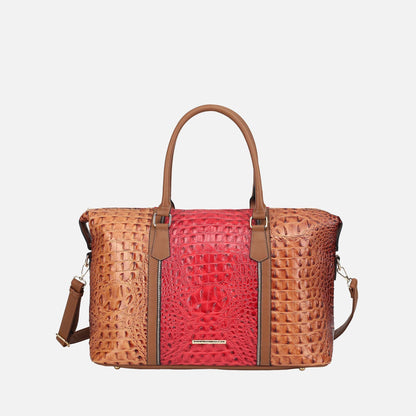 Mkf Collection by Mia K. - Raven Croc Embossed Duffel Bag in Croco Light Grey view 7 - Mkf Collection Bags