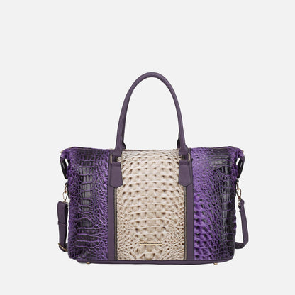 Mkf Collection by Mia K. - Raven Croc Embossed Duffel Bag in Croco Yellow view 8 - Mkf Collection Bags
