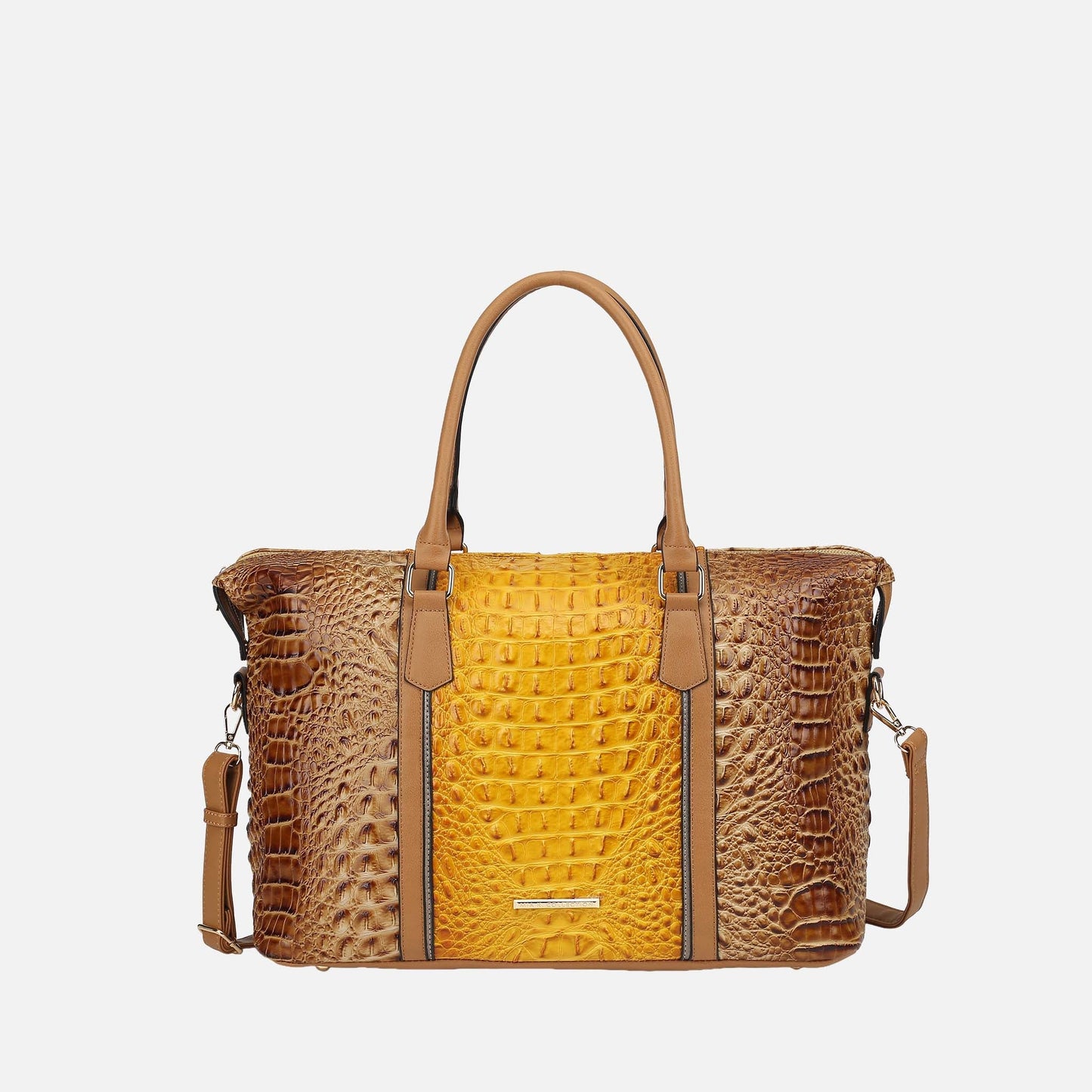 Mkf Collection by Mia K. - Raven Croc Embossed Duffel Bag in Croco Purple view 9 - Mkf Collection Bags