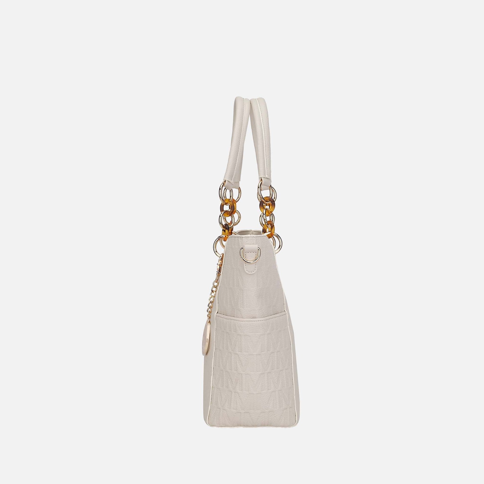 Mkf Collection by Mia K. - Rylee Signature Tote Bag in Beige view 4 - Mkf Collection Bags