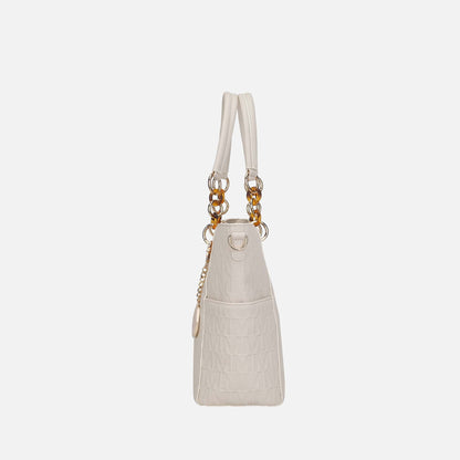Mkf Collection by Mia K. - Rylee Signature Tote Bag in Beige view 4 - Mkf Collection Bags
