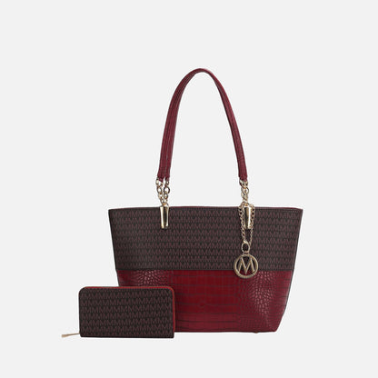 Mkf Collection by Mia K. - Sasha Signature Tote Bag in Fuchsia view 6 - Mkf Collection Bags