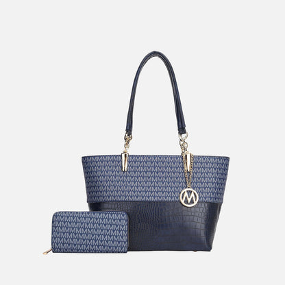 Mkf Collection by Mia K. - Sasha Signature Tote Bag in Light Blue view 7 - Mkf Collection Bags