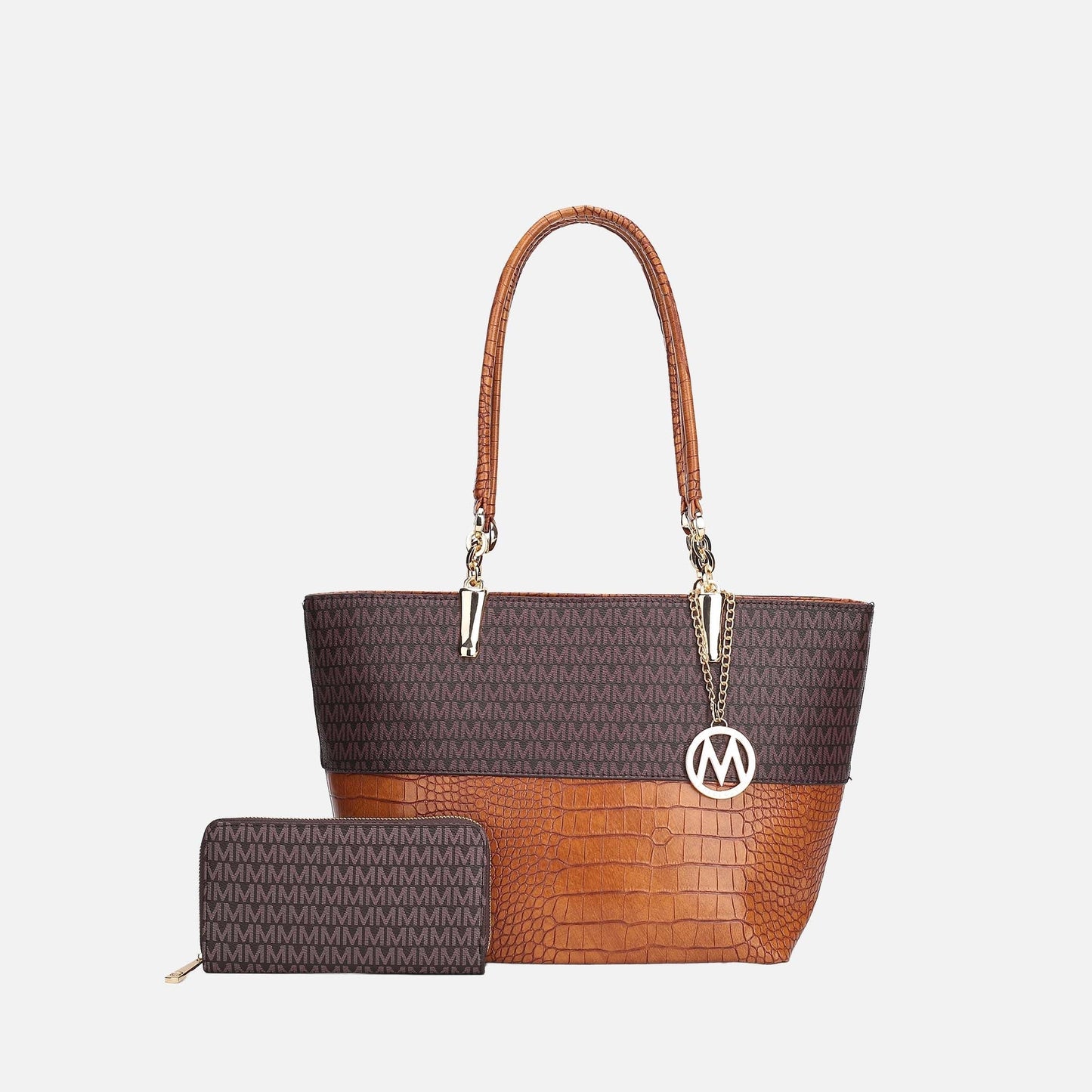 Mkf Collection by Mia K. - Sasha Signature Tote Bag in Dusty Rose view 9 - Mkf Collection Bags