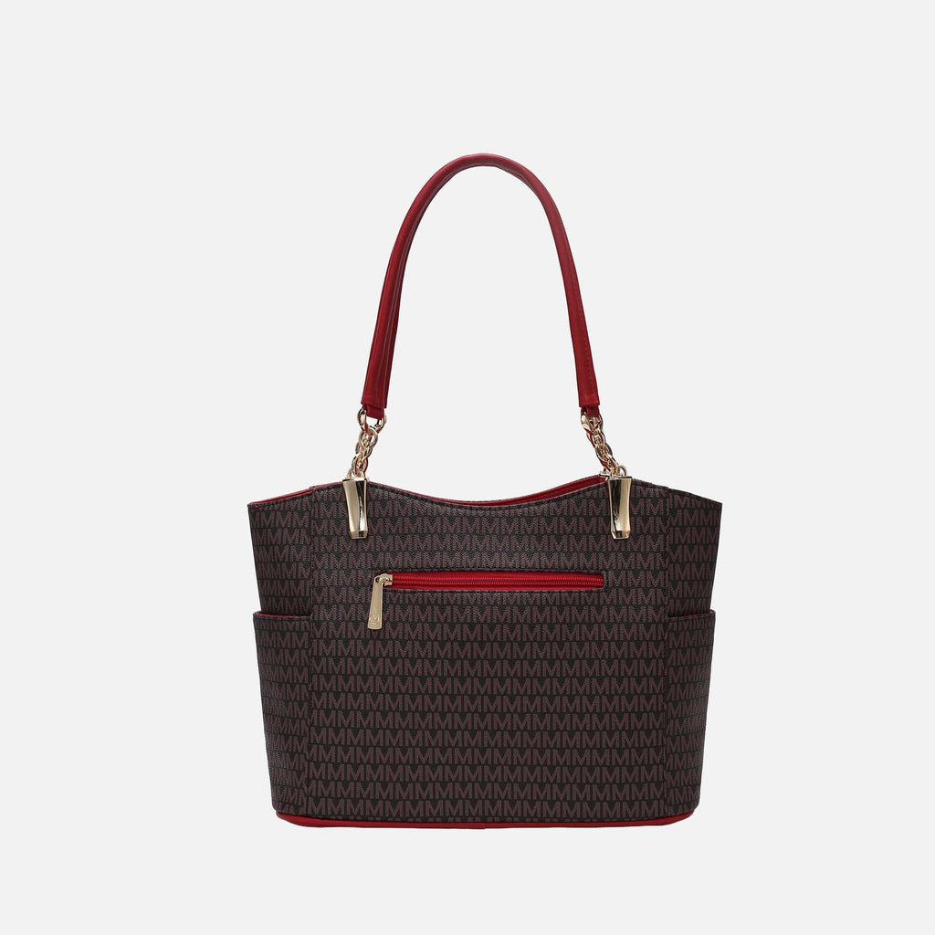 Mkf Collection by Mia K. - Savannah Signature Tote Bag and Wallet Set Brown view 3 (bag) - mkf collecti - shop at us.meeeshop