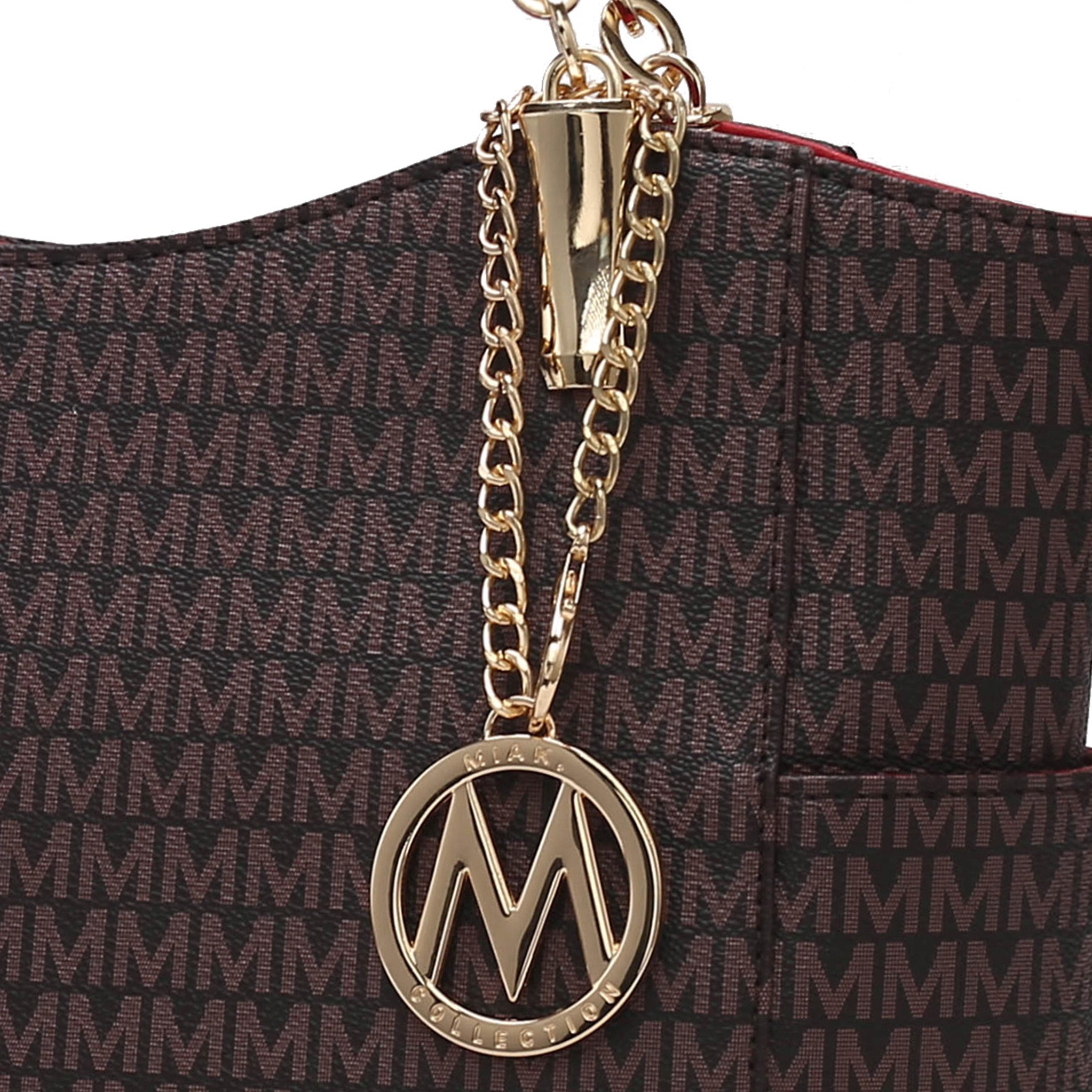 Mkf Collection by Mia K. - Savannah Signature Tote Bag and Wallet Set Dark Purple view 5 (bag) - shop at us.meeeshop