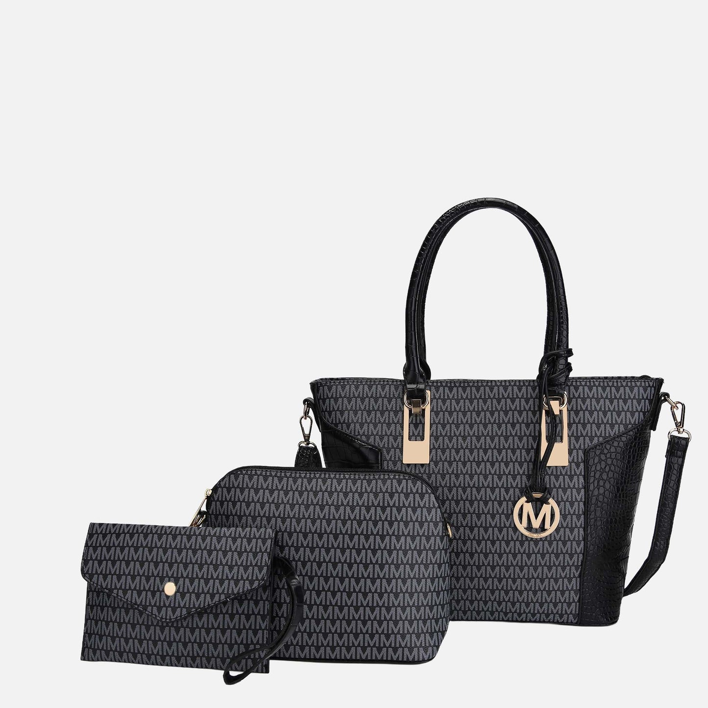 Mkf Collection by Mia K. - Shonda Signature Tote Bag and Set in Fuschia Rose view 6 - Mkf Collection Bags (one-piece)