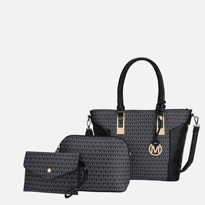 Mkf Collection by Mia K. - Shonda Signature Tote Bag and Set in Fuschia Rose view 6 - Mkf Collection Bags (one-piece)