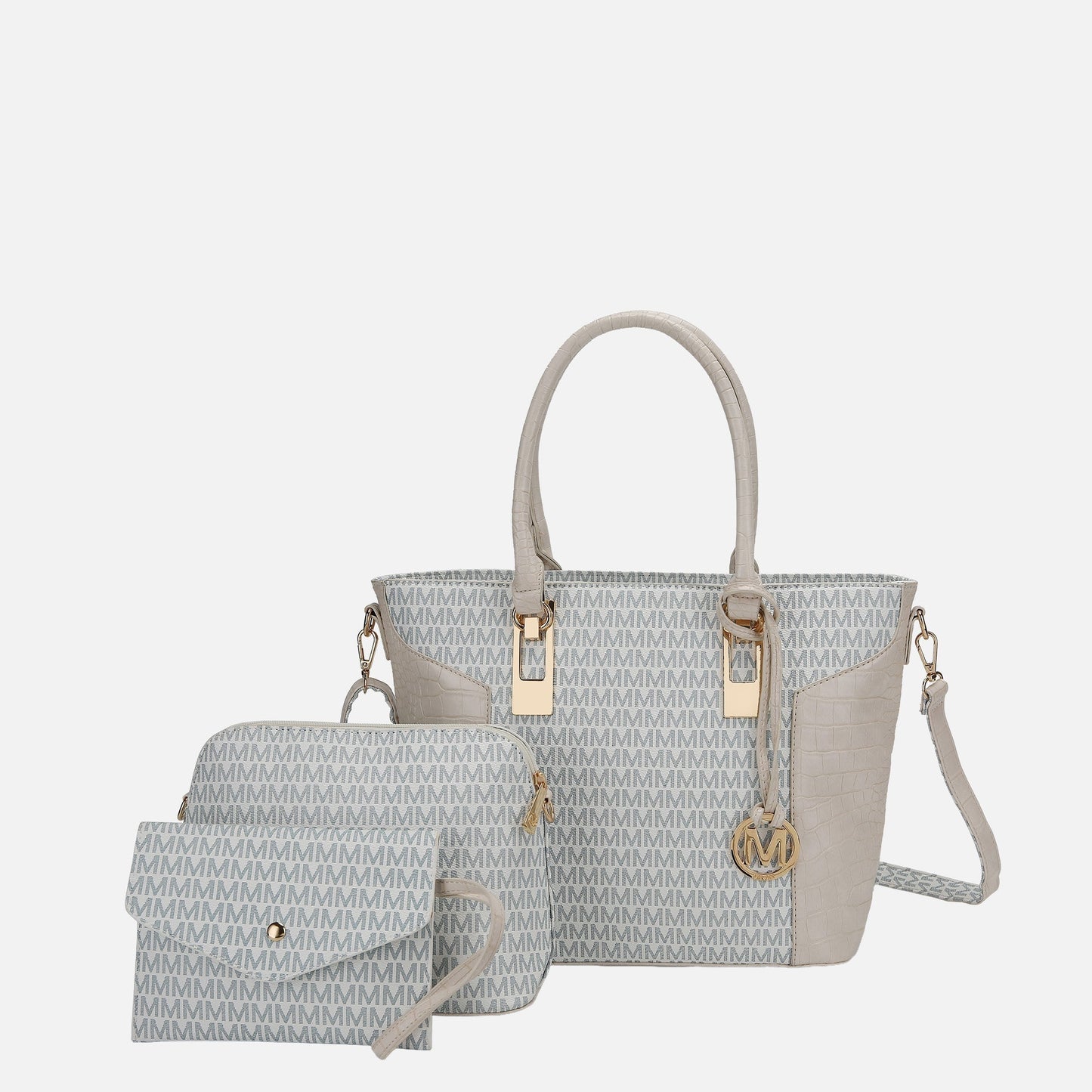 Mkf Collection by Mia K. - Shonda Signature Tote Bag and Set in Light Blue view 7 - Mkf Collection Bags (one-piece)