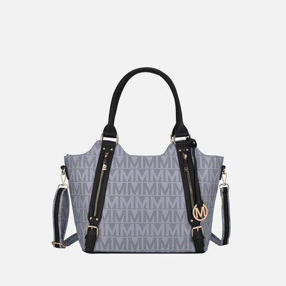 Mkf Collection by Mia K. - Thania Signature Tote Bag in Denim Blue view 12 - Mkf Collection Bags
