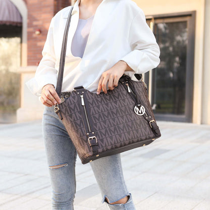Mkf Collection by Mia K. - Thania Signature Tote Bag in Black view 2 - Mkf Collection Bags