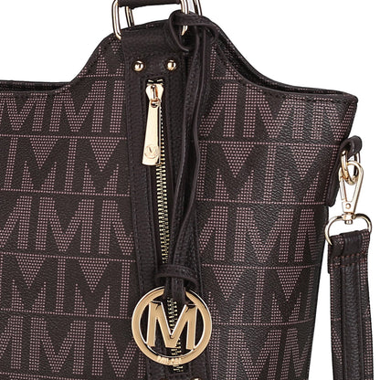 Mkf Collection by Mia K. - Thania Signature Tote Bag in Gray view 5 - Mkf Collection Bags