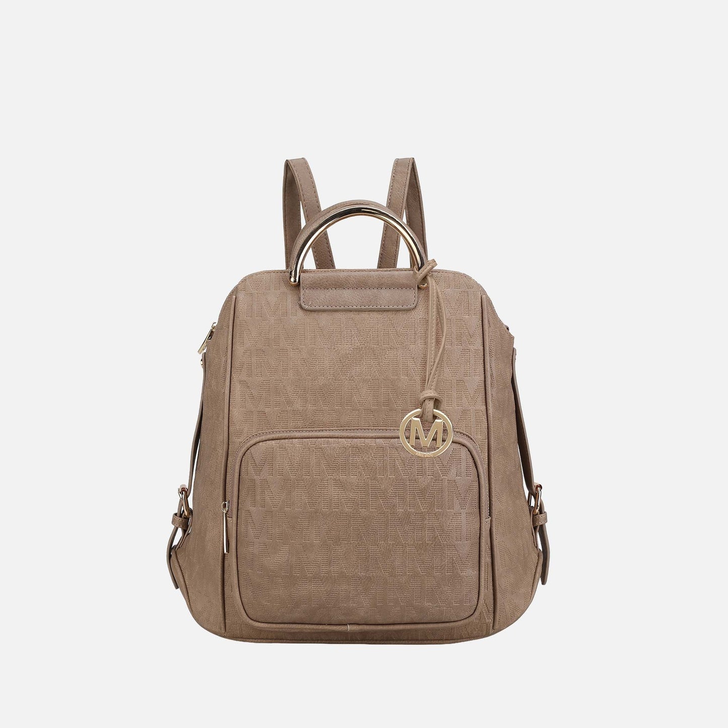 Mkf Collection by Mia K. - Torra Signature Backpack Handbag in Charcoal Grey view 10 - Mkf Collection Bags