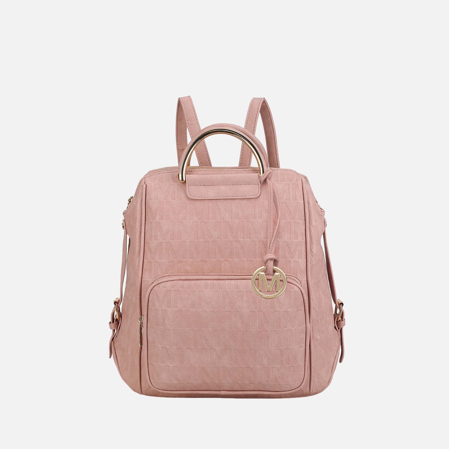 Mkf Collection by Mia K. - Torra Signature Backpack Handbag in Rose Pink view 11 - Mkf Collection Bags
