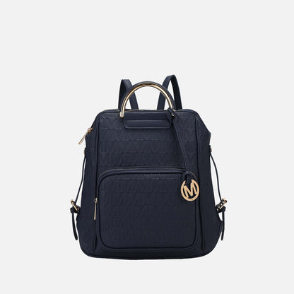 Mkf Collection by Mia K. - Torra Signature Backpack Handbag in Midnight Blue view 5 - Mkf Collection Bags