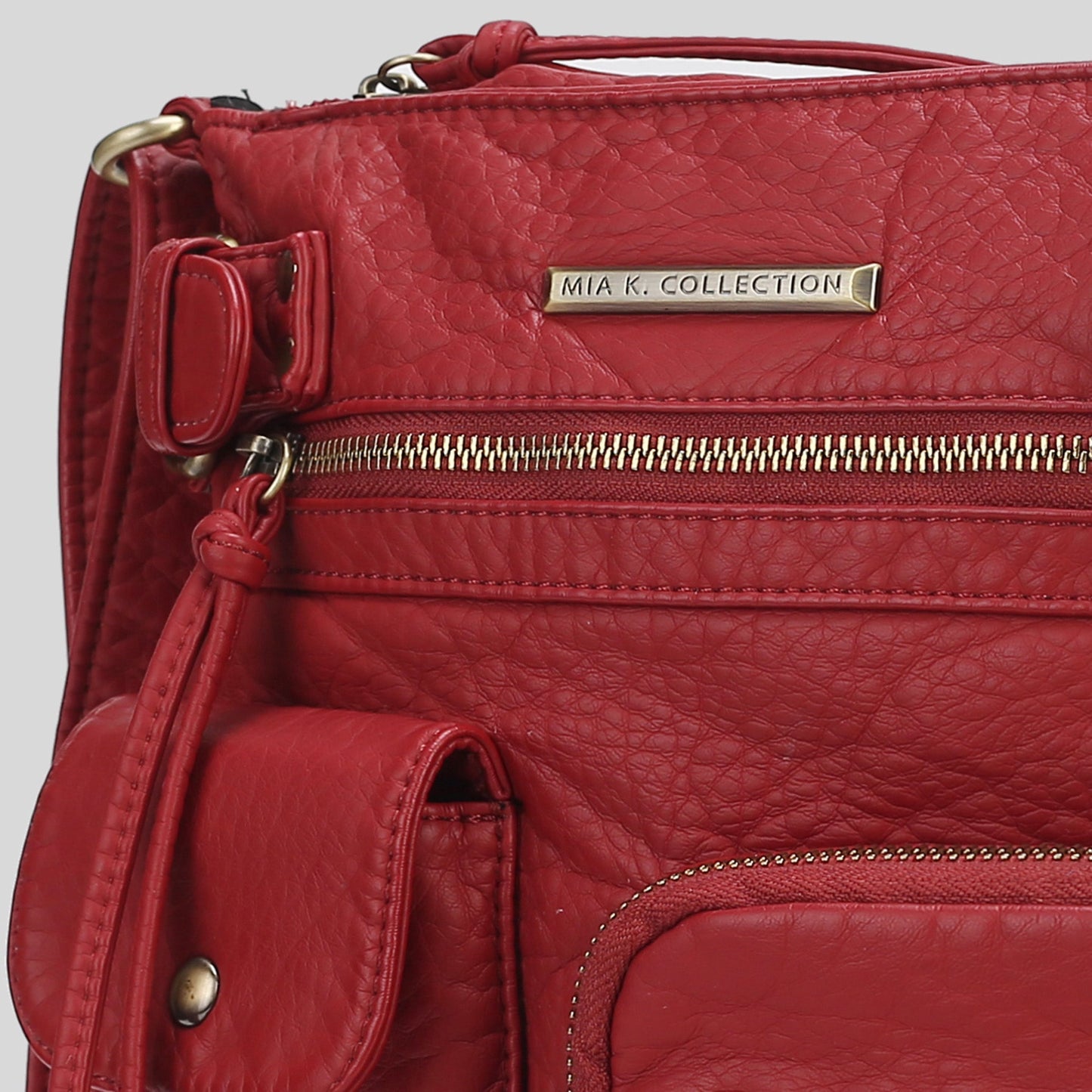 Mkf Collection by Mia K. - Vintage Stiella Crossbody Bag in Grey view 5