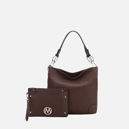 Mkf Collection by Mia K. - Viviana Hobo Bag and Wristlet Set in Midnight Blue view 10 - Mkf Collection Bags (one-piece)