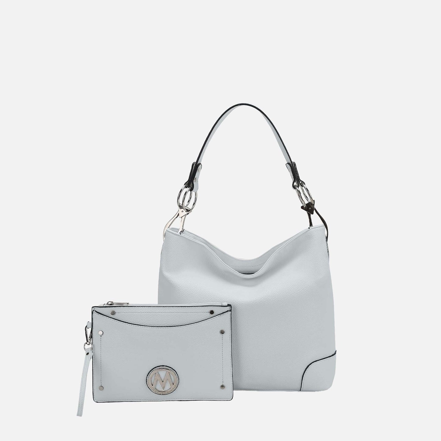 Mkf Collection by Mia K. - Viviana Hobo Bag and Wristlet Set in Pewter view 12 - Mkf Collection Bags (one-piece)