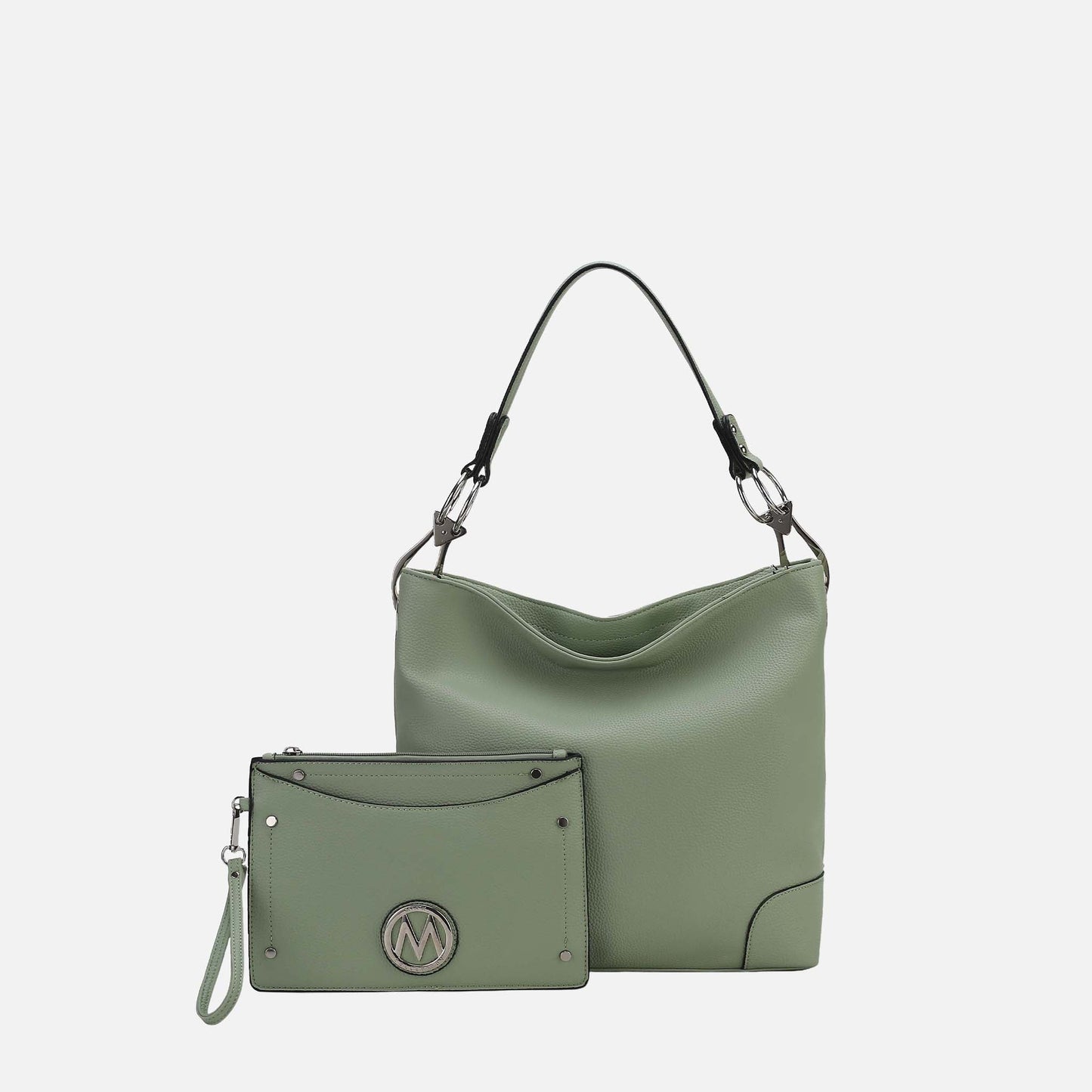 Mkf Collection by Mia K. - Viviana Hobo Bag and Wristlet Set in White view 16 - Mkf Collection Bags (one-piece)