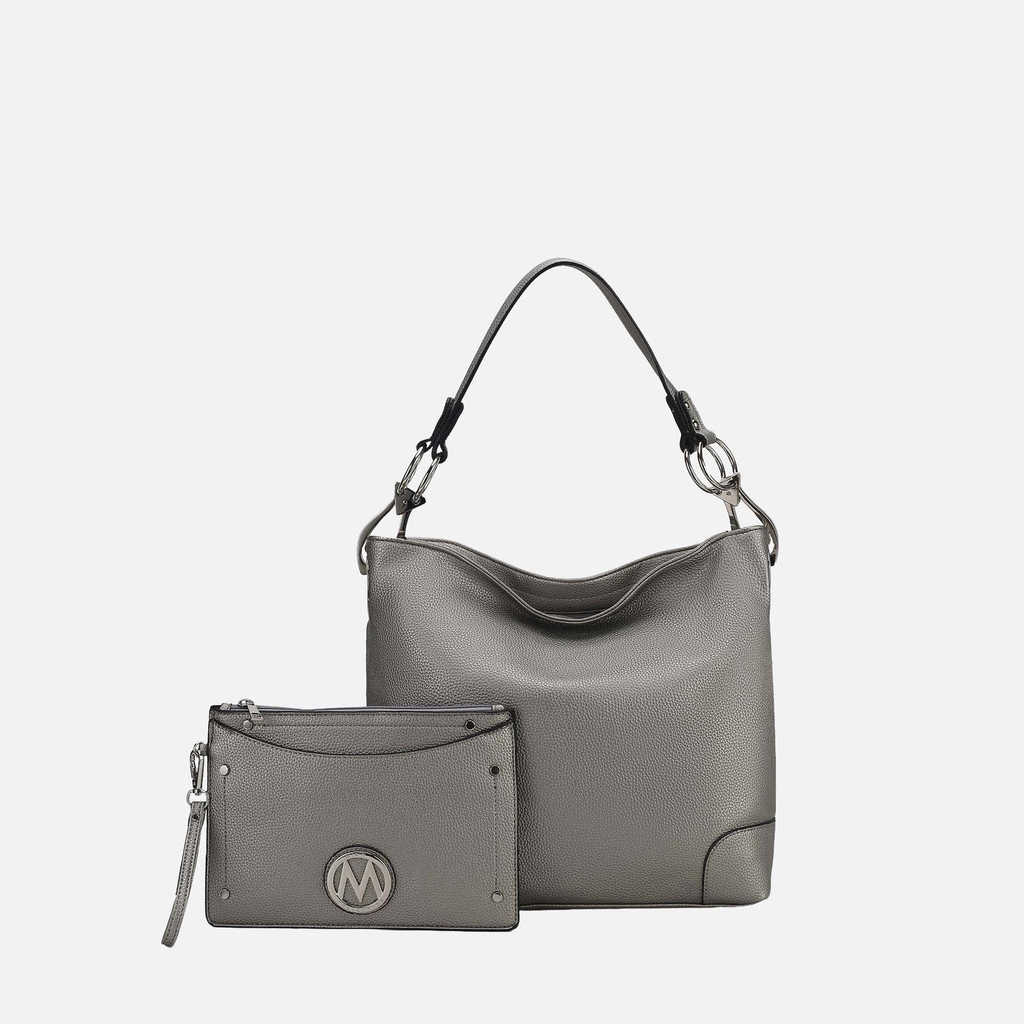 Mkf Collection by Mia K. - Viviana Hobo Bag and Wristlet Set in Taupe view 19 - Mkf Collection Bags (one-piece)
