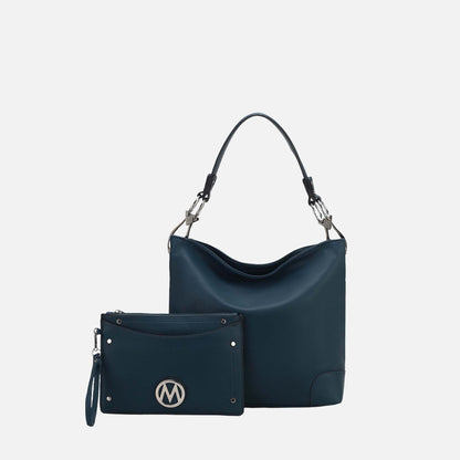 Mkf Collection by Mia K. - Viviana Hobo Bag and Wristlet Set in Chocolate view 3 - Mkf Collection Bags (one-piece)