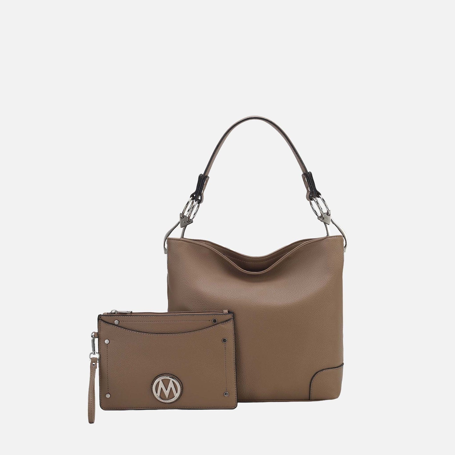 Mkf Collection by Mia K. - Viviana Hobo Bag and Wristlet Set in Charcoal Grey view 5 - Mkf Collection Bags (one-piece)