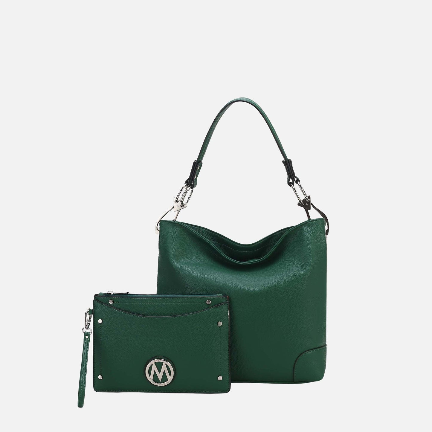 Mkf Collection by Mia K. - Viviana Hobo Bag and Wristlet Set in Hunter view 6 - Mkf Collection Bags (one-piece)