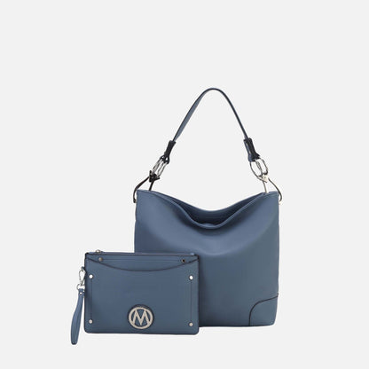 Mkf Collection by Mia K. - Viviana Hobo Bag and Wristlet Set in Khaki view 7 - Mkf Collection Bags (one-piece)