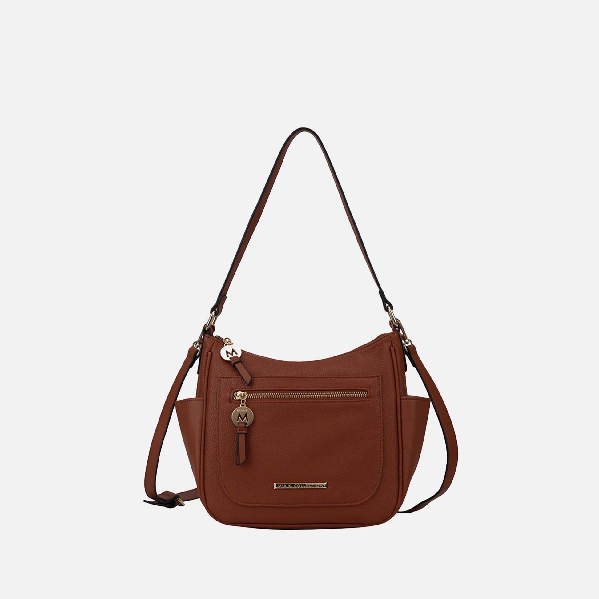 Mkf Collection by Mia K. - Wally Shoulder Bag in Chocolate - Mkf Collection Bags