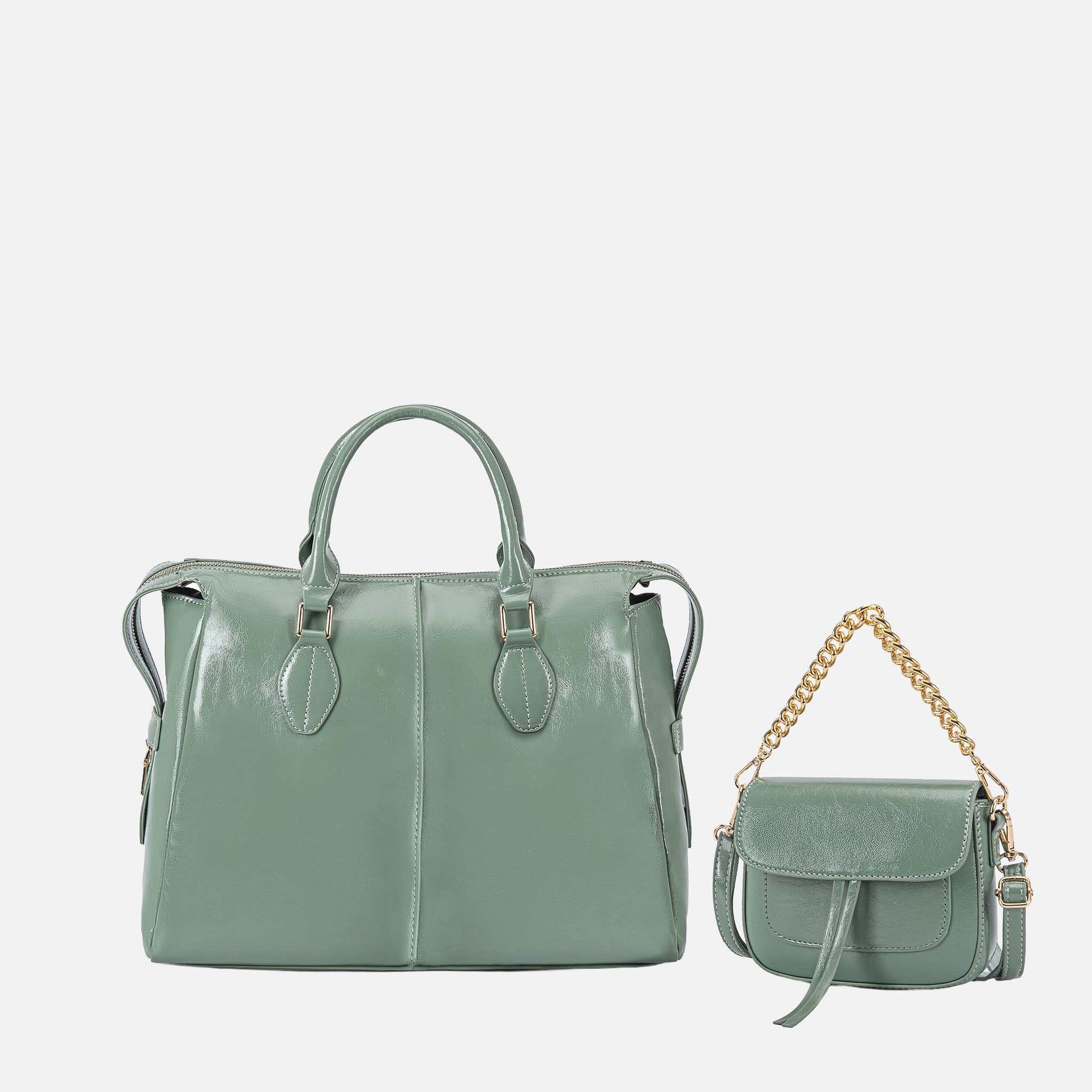 Mkf Collection by Mia K. - Yareli Tote Bag with Mini Bag- 2-piece Set Dark Teal view 12 (bag) - shop at us.meeeshop