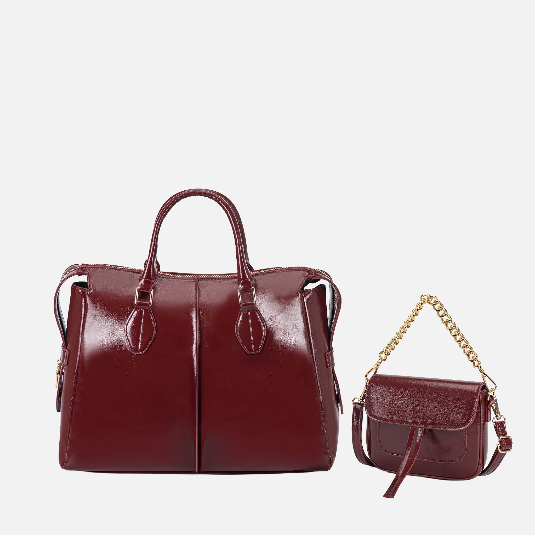 Mkf Collection by Mia K. - Yareli Tote Bag with Mini Bag- 2-piece Set Chestnut view 5 (bag) - shop at us.meeeshop