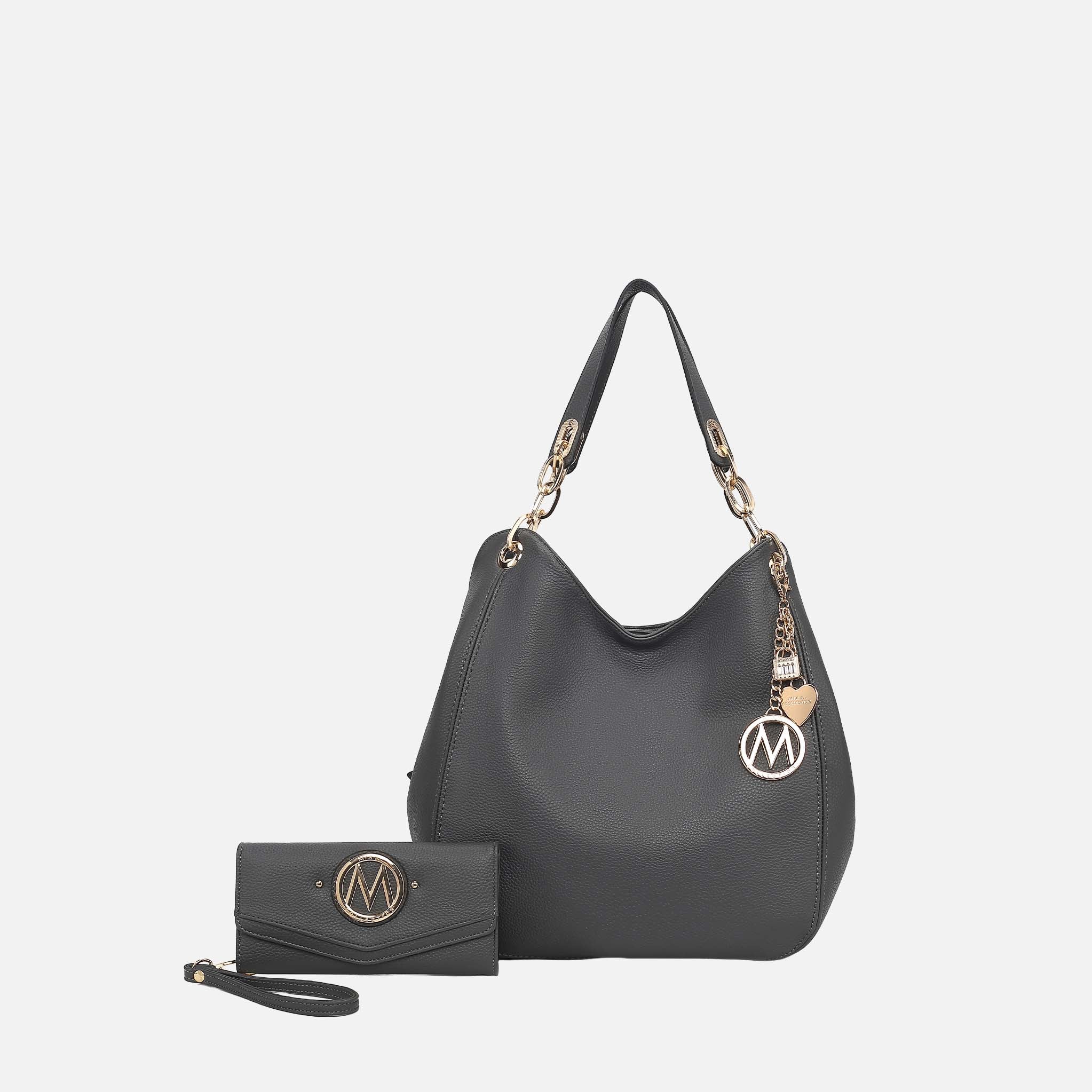 Mkf Collection by Mia K. - Ashley Hobo Bag and Wallet Set Denim Blue view 9 (bag) - mkf collection bags - shop at us.meeeshop
