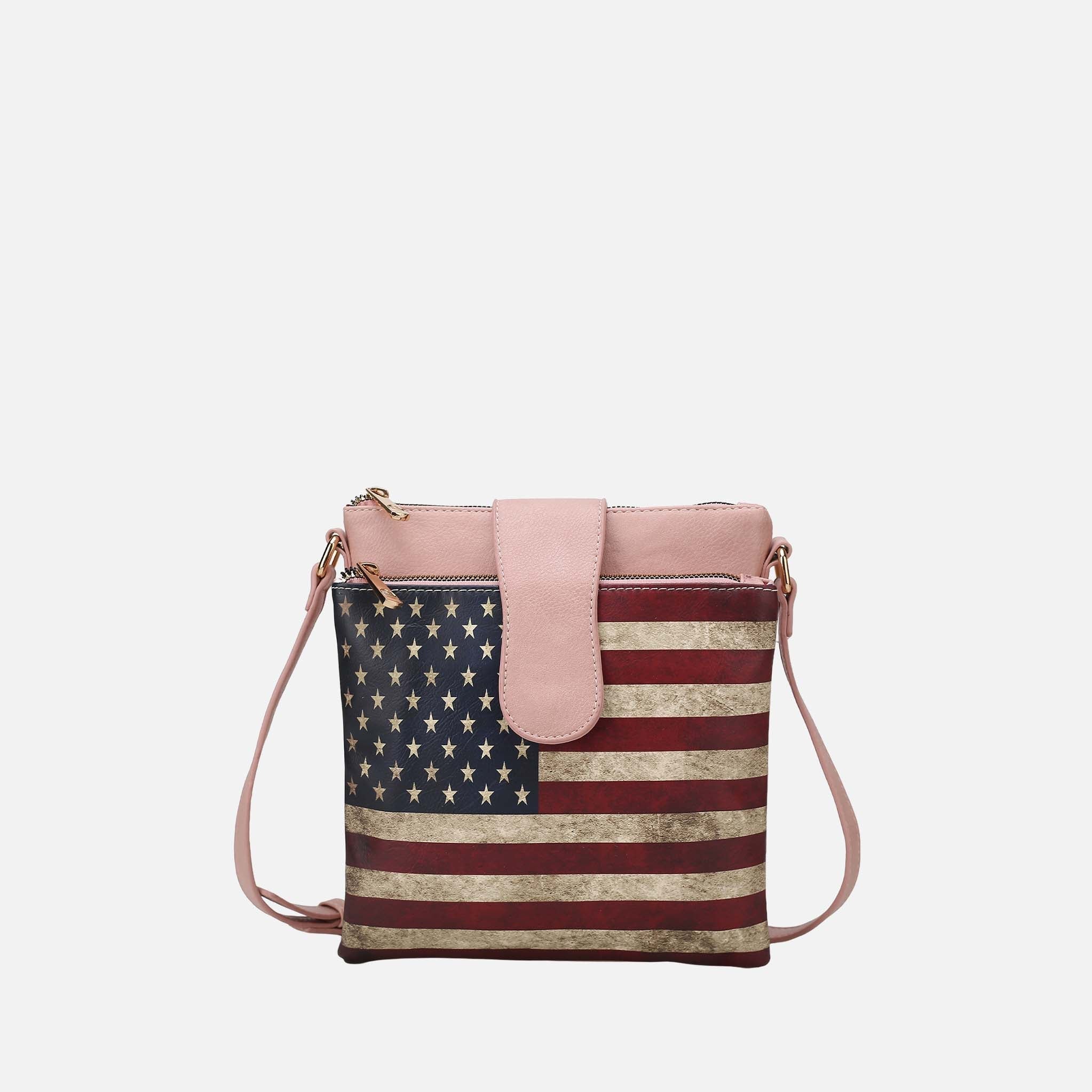 Mkf Collection by Mia K. - Josephine Printed Flag Crossbody Bag Tan view 8 (bag) - mkf collection cross - shop at us.meeeshop