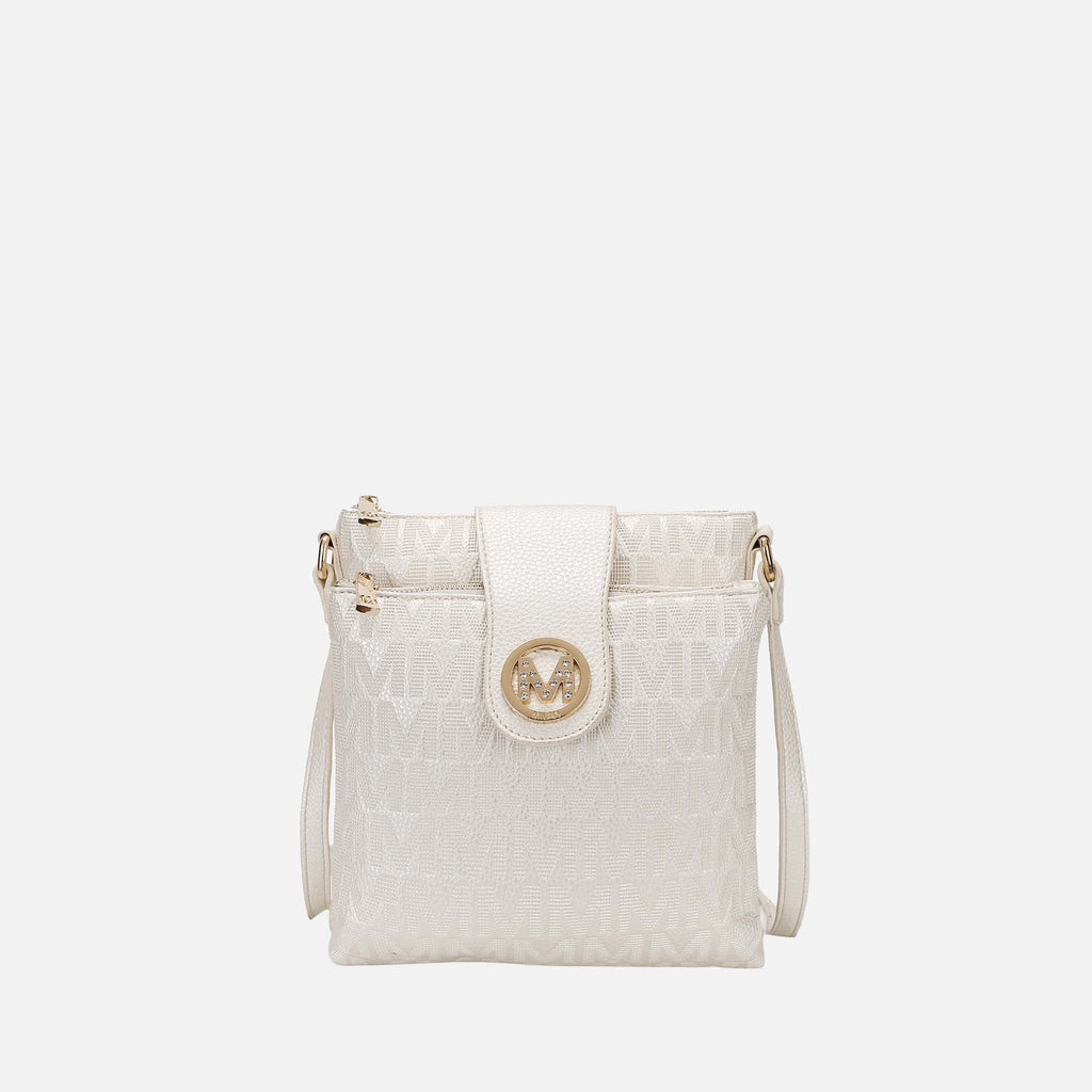 Mkf Collection by Mia K. - Marietta Signature Crossbody Bag Silver view 5 (bag) - mkf collection crossb - shop at us.meeeshop