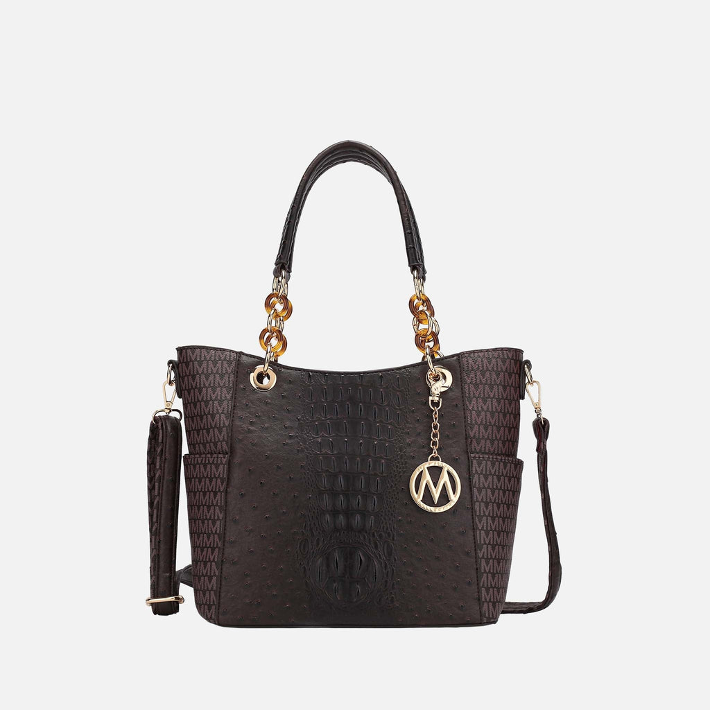 Mkf Collection by Mia K. - Miriam Signature Tote Bag Beige (bag) - mkf collection tote bag, mkf collect - shop at us.meeeshop
