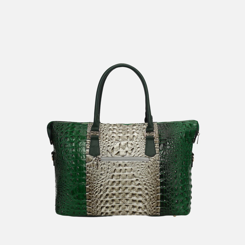 Mkf Collection by Mia K. - Raven Croc Embossed Duffel Bag Croco Cognac view 3 (bag) - mkf collection ba - shop at us.meeeshop