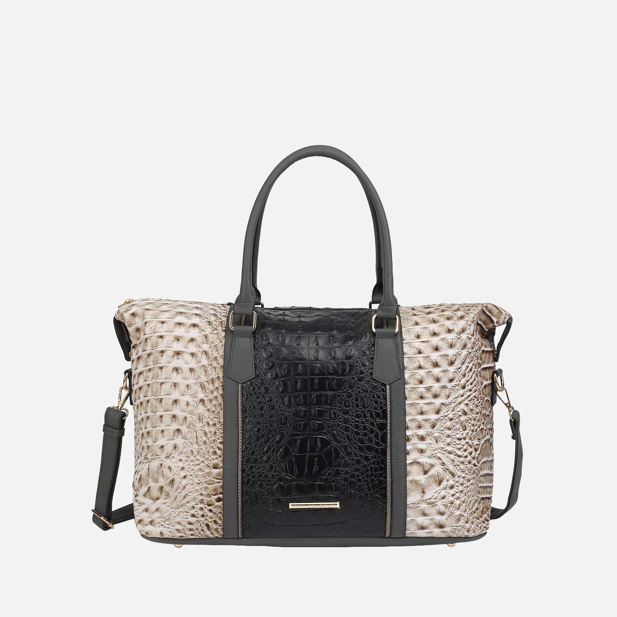 Mkf Collection by Mia K. - Raven Croc Embossed Duffel Bag Croco Fuchsia view 6 (bag) - mkf collection b - shop at us.meeeshop
