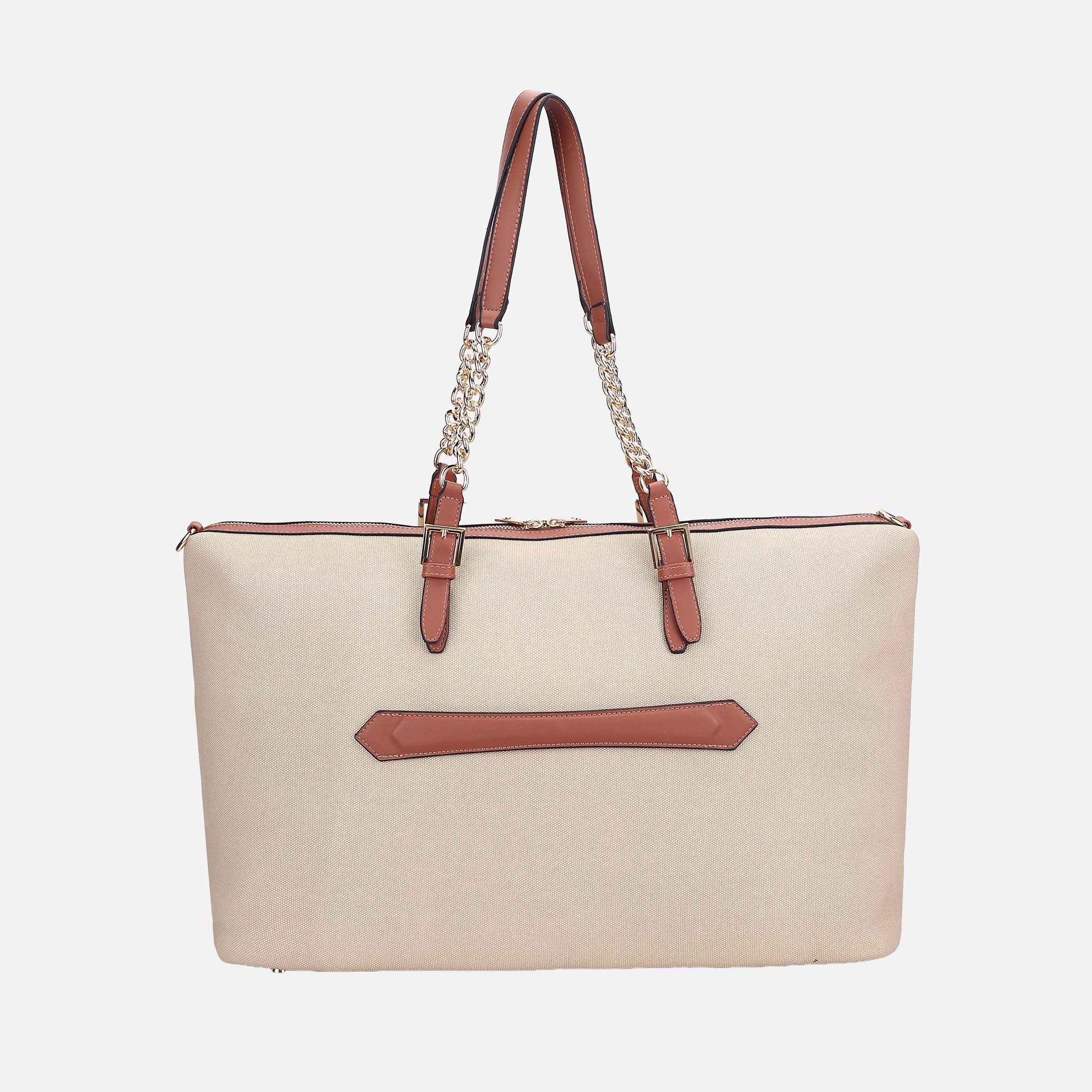 Mkf Collection by Mia K. - Zephyra Weekender Bag Dark Beige view 3 (bag) - mkf collection bags, mkf col - shop at us.meeeshop