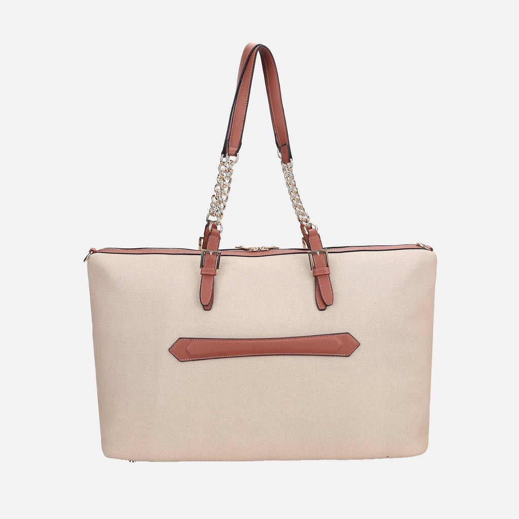 Mkf Collection by Mia K. - Zephyra Weekender Bag Dark Beige view 3 (bag) - mkf collection bags, mkf col - shop at us.meeeshop