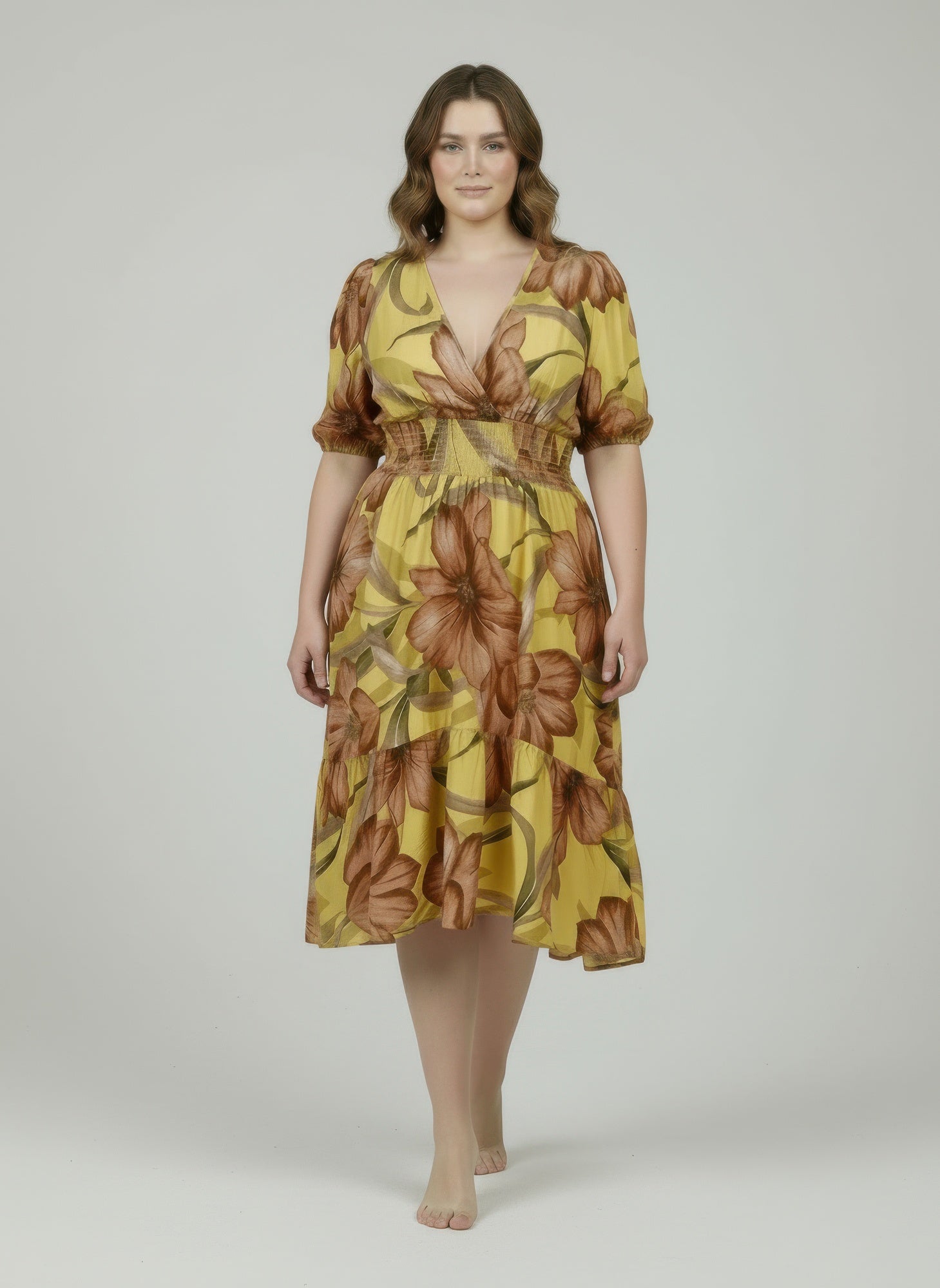 mlle gabrielle floral Mlle Gabrielle Floral Dress Yellow combo (dress) - shop at us.meeeshop