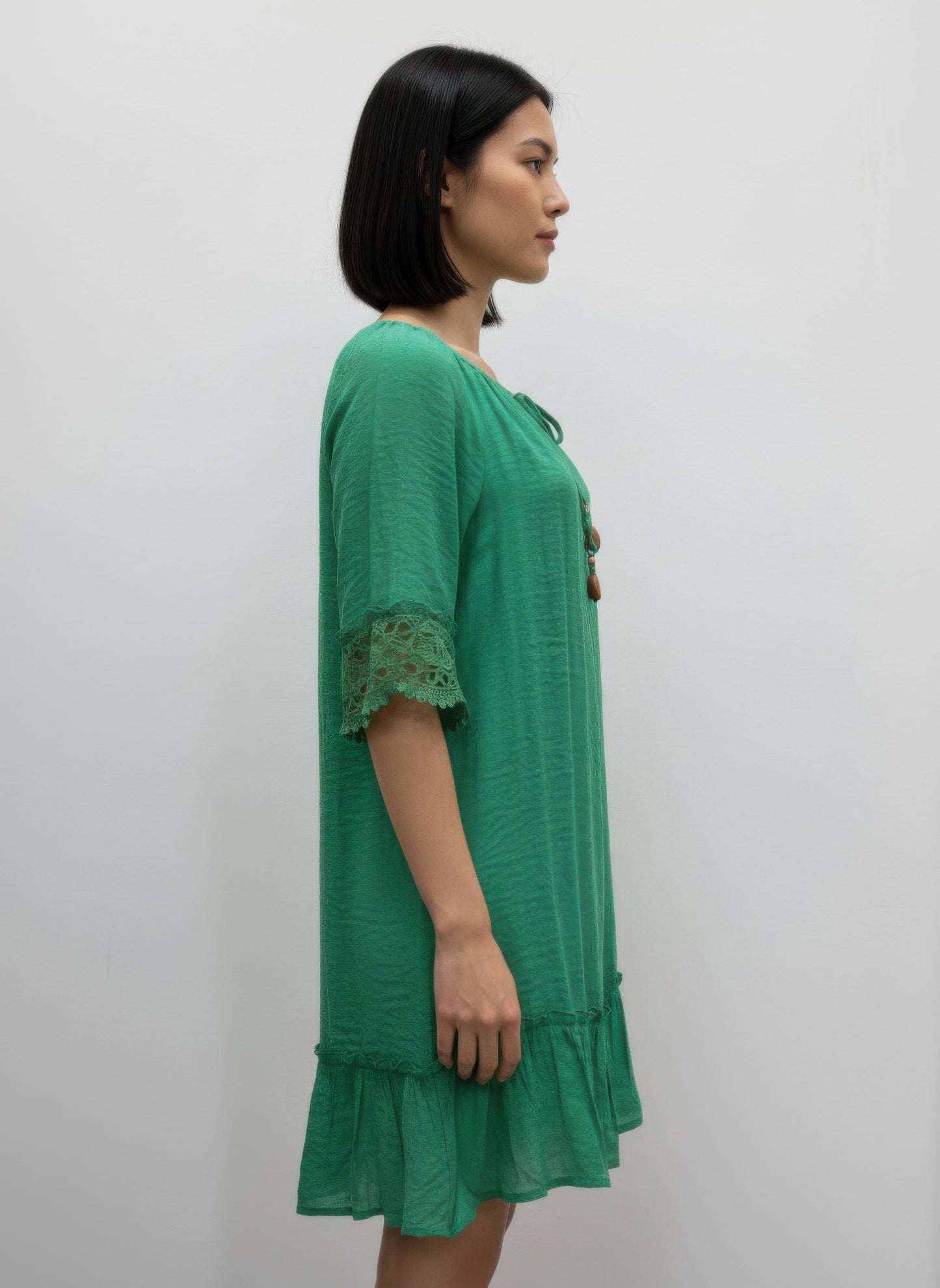 Mlle Gabrielle Solid Elbow Sleeve Dress - MeeeShop Women's Fashion