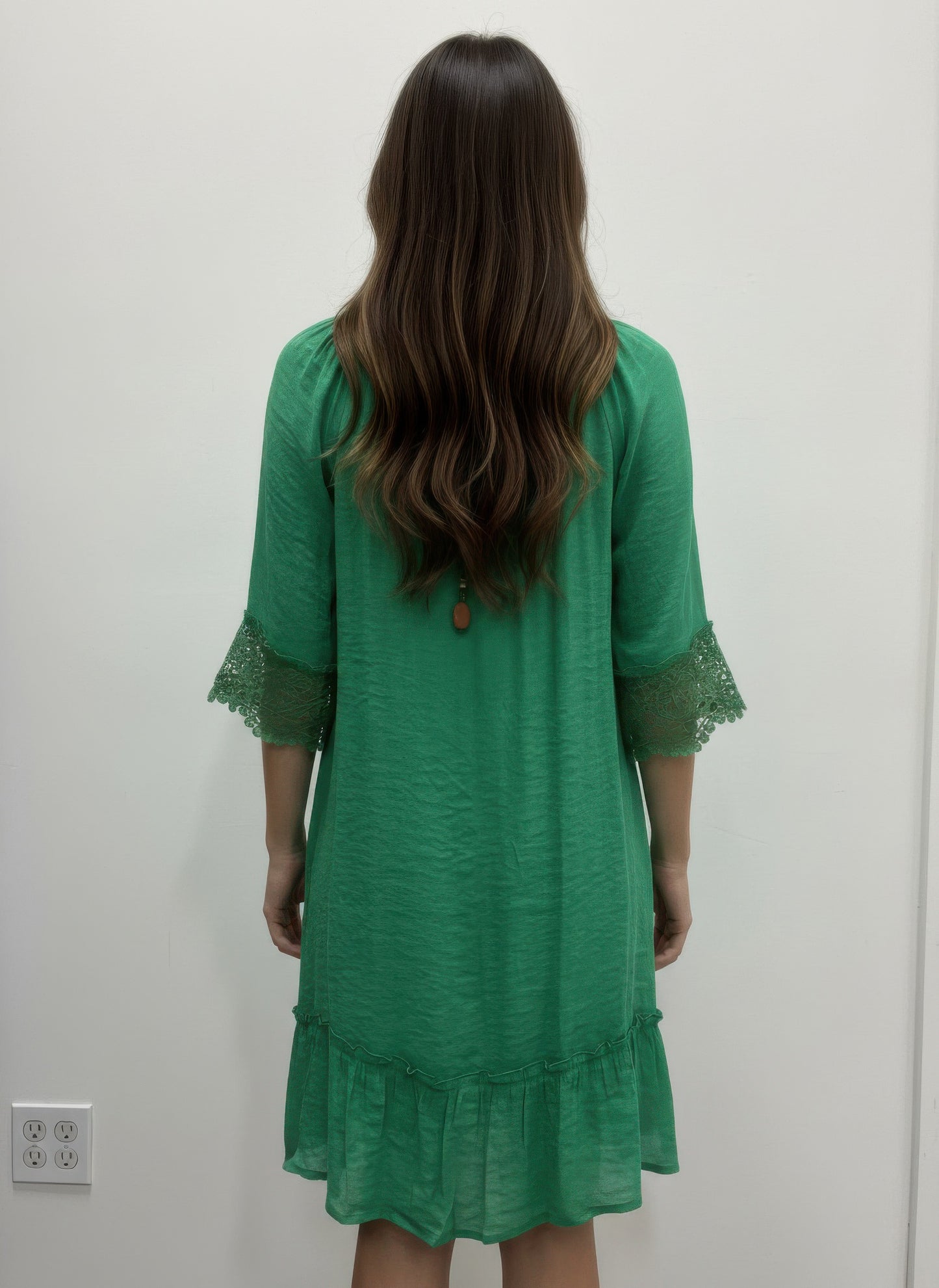 Mlle Gabrielle Solid Elbow Sleeve Dress in Cabaret view 6 - Mlle Gabrielle Dress Vintage