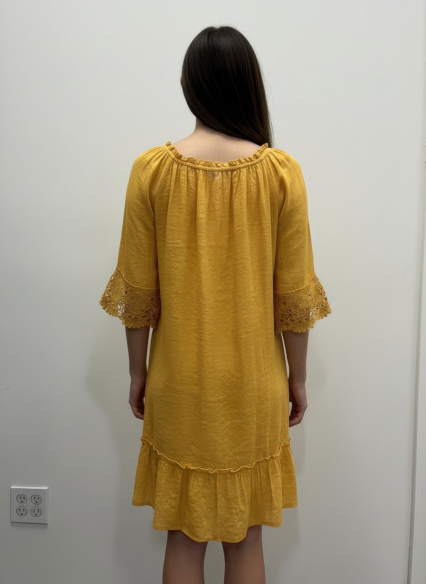 Mlle Gabrielle Solid Elbow Sleeve Dress view 12 - Mlle Gabrielle Dress Vintage