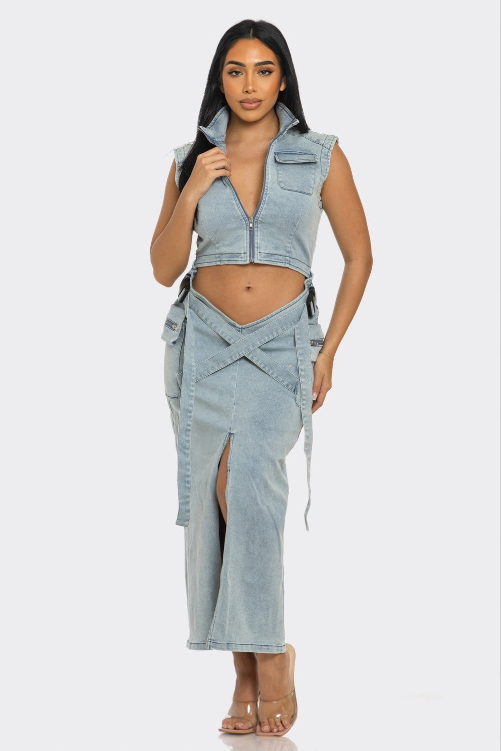 Modern Edge Denim Co-ord Dress in SMALL - Modern Edge Dresser