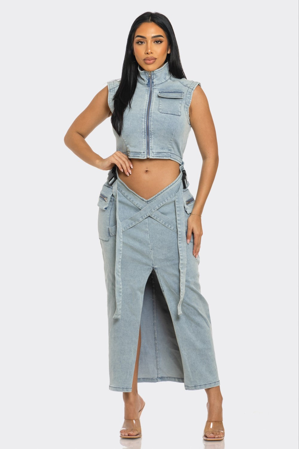 Modern Edge Denim Co-ord Dress view 4 - Modern Edge Dresser