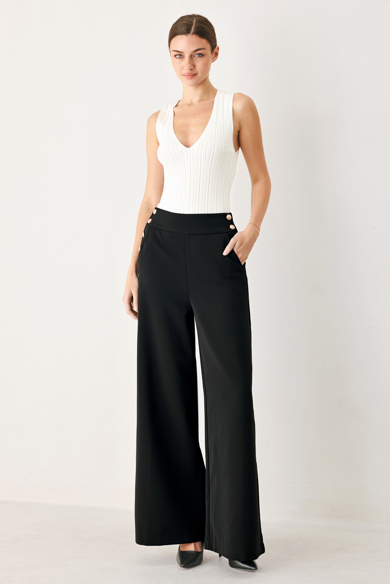 Modern Edge Woven Pants in OFF WHITE view 2 (bottom)